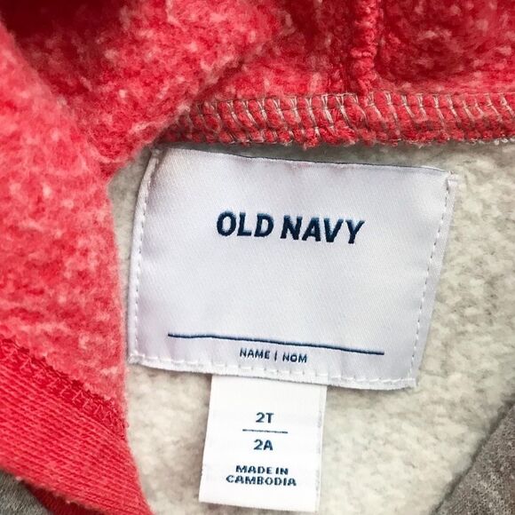 Old navy colour block zip up hooded sweatshirt EUC 2T - Picture 4 of 5